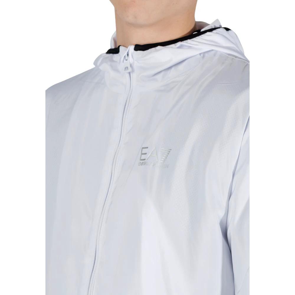 EA7 Emporio Armani Weiße Polyester-Shell-Jacke by EA7 Emporio Armani