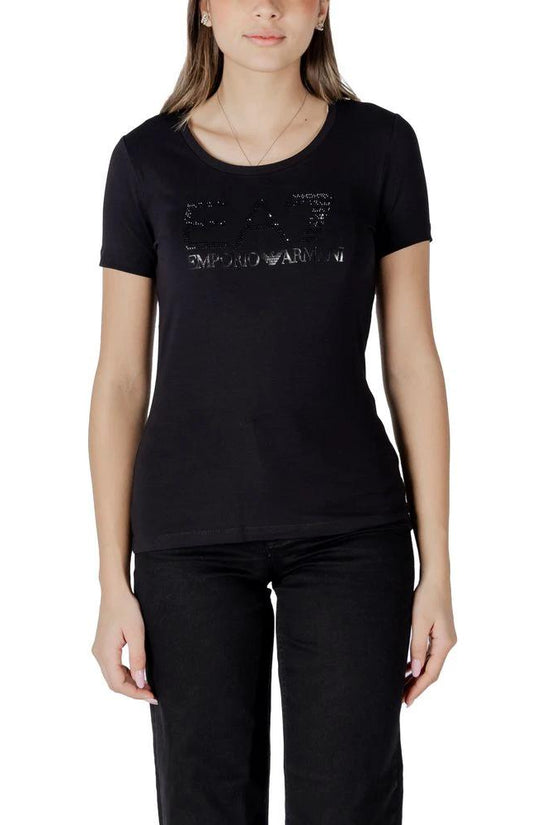 EA7 Emporio Armani Schwarzes T-Shirt aus Baumwolle by EA7 Emporio Armani