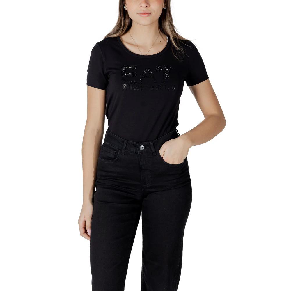 EA7 Emporio Armani Schwarzes T-Shirt aus Baumwolle by EA7 Emporio Armani