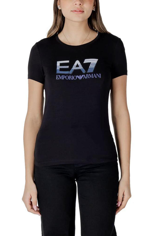 EA7 Emporio Armani Schwarzes T-Shirt aus Baumwolle by EA7 Emporio Armani