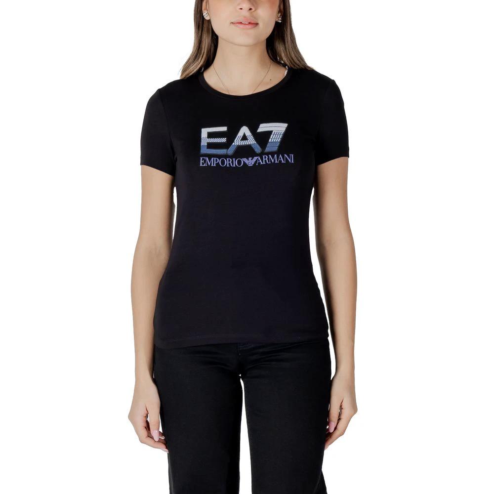 EA7 Emporio Armani Schwarzes T-Shirt aus Baumwolle by EA7 Emporio Armani