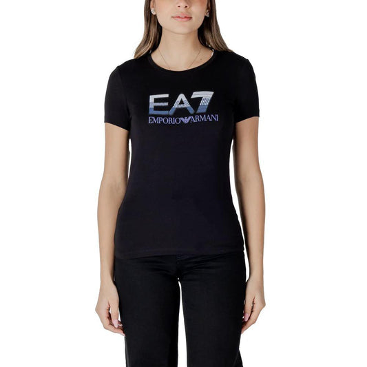 EA7 Emporio Armani Schwarzes T-Shirt aus Baumwolle by EA7 Emporio Armani