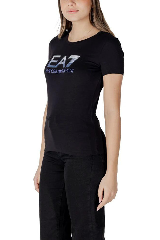 EA7 Emporio Armani Schwarzes T-Shirt aus Baumwolle by EA7 Emporio Armani