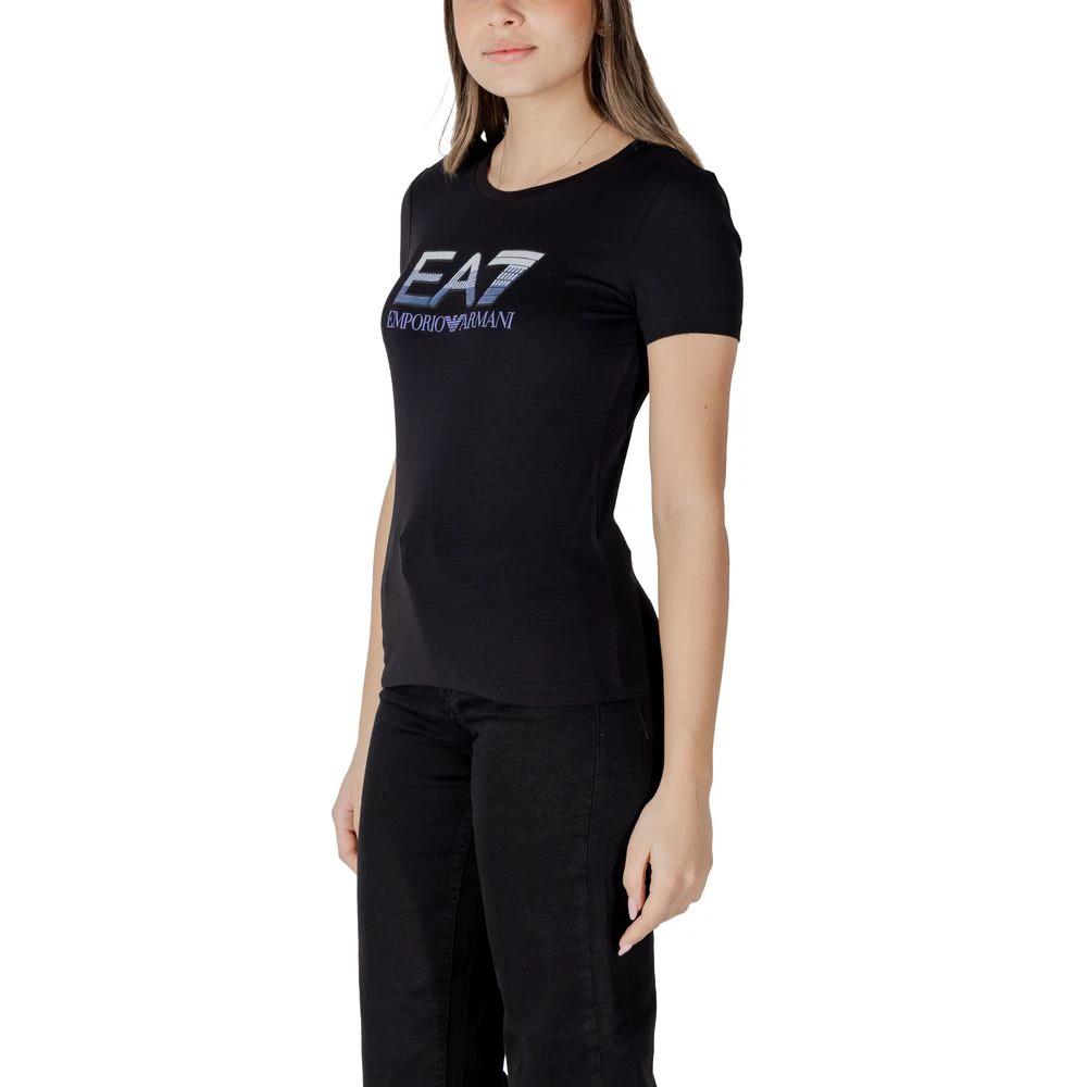 EA7 Emporio Armani Schwarzes T-Shirt aus Baumwolle by EA7 Emporio Armani