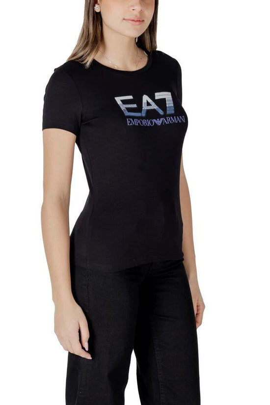 EA7 Emporio Armani Schwarzes T-Shirt aus Baumwolle by EA7 Emporio Armani