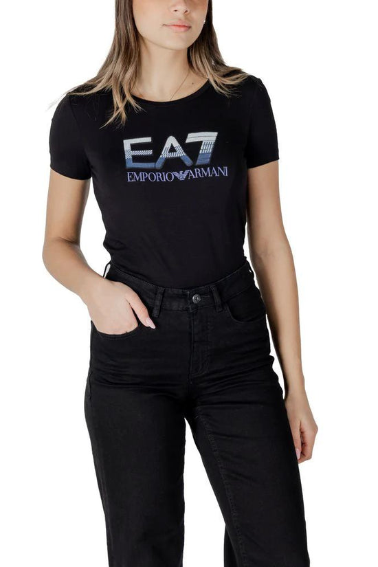 EA7 Emporio Armani Schwarzes T-Shirt aus Baumwolle by EA7 Emporio Armani