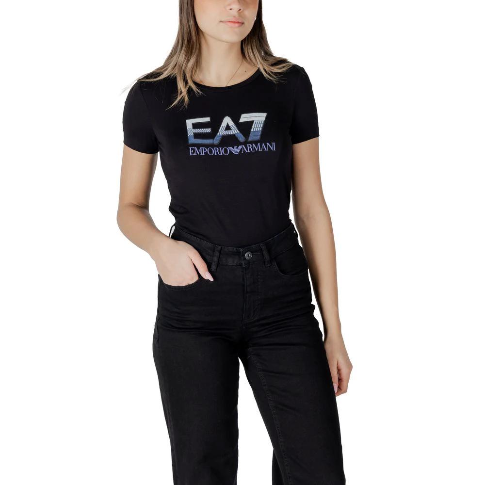 EA7 Emporio Armani Schwarzes T-Shirt aus Baumwolle by EA7 Emporio Armani