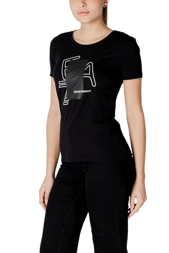 EA7 Emporio Armani Schwarzes T-Shirt aus Baumwolle by EA7 Emporio Armani