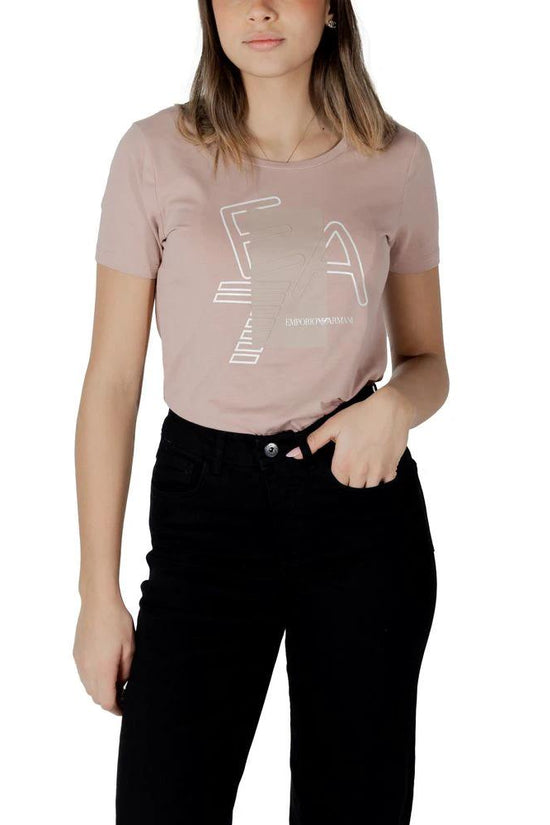 EA7 Emporio Armani Rosa T-Shirt aus Baumwolle by EA7 Emporio Armani