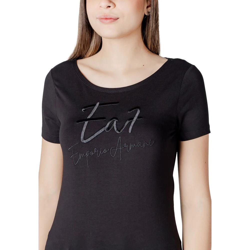 EA7 Emporio Armani Schwarzes T-Shirt aus Baumwolle by EA7 Emporio Armani