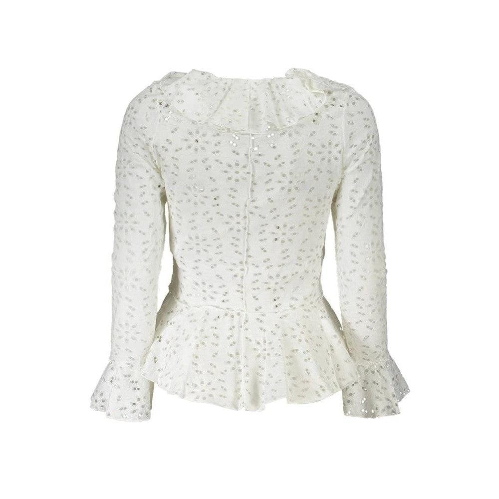Desigual Patchwork Bluse Mit Rüschenärmel Weiß | ELORÉ by Desigual