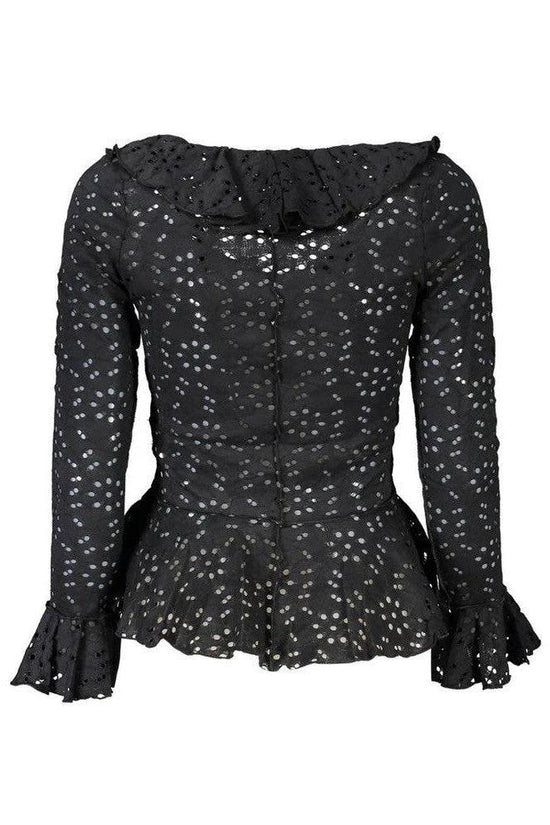 Luxuria Exklusiv Mode Boutique Spitzenbluse Schwarz | ELORÉ by Desigual