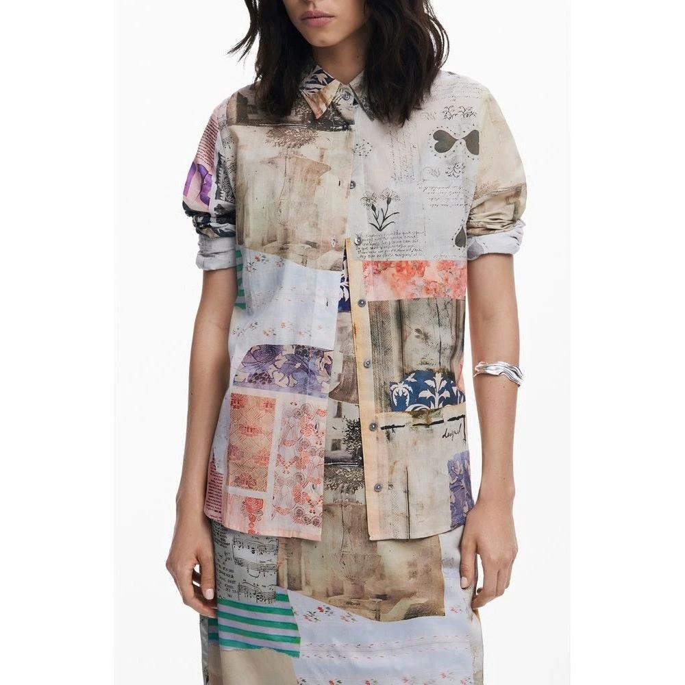 Maison Margiela Patchwork Hemd Langarm Beige | ELORÉ by Desigual