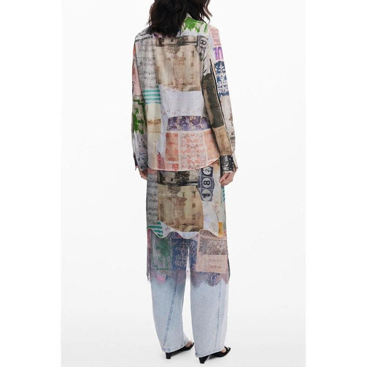 Maison Margiela Patchwork Hemd Langarm Beige | ELORÉ by Desigual