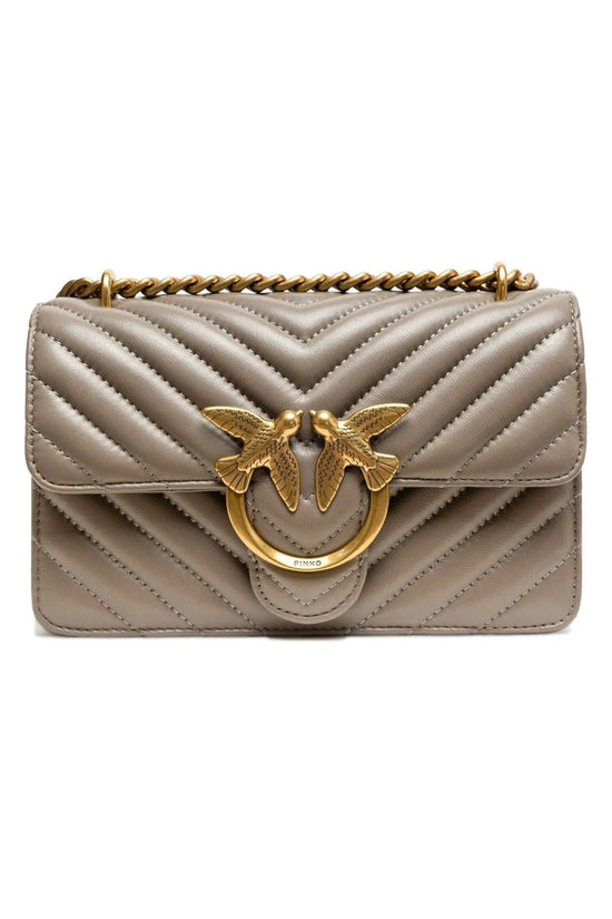 Pinko Mini Love Bag One Chevron Umhängetasche Grau | ELORÉ by PINKO