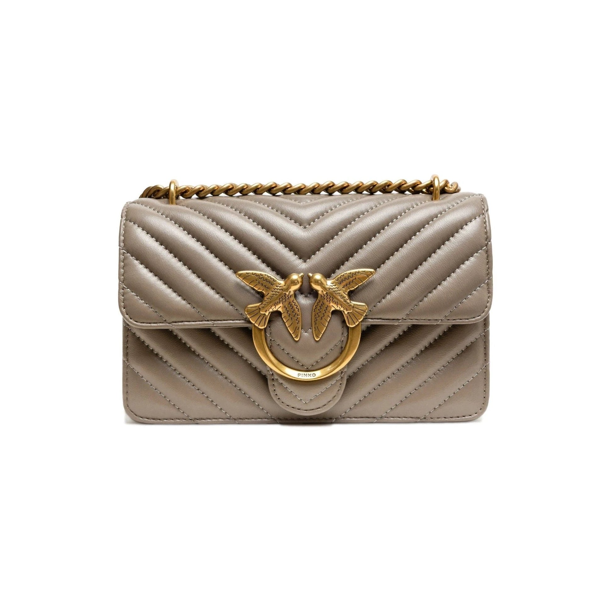 Pinko Mini Love Bag One Chevron Umhängetasche Grau | ELORÉ by PINKO