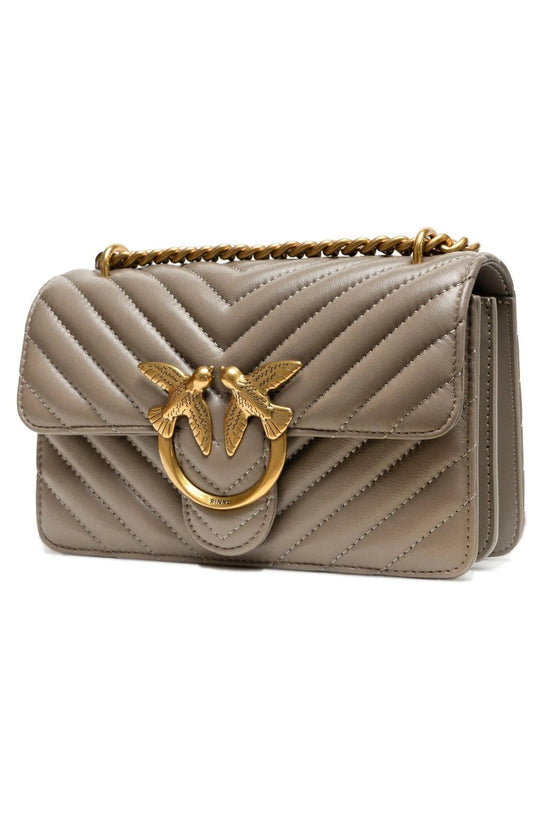 Pinko Mini Love Bag One Chevron Umhängetasche Grau | ELORÉ by PINKO