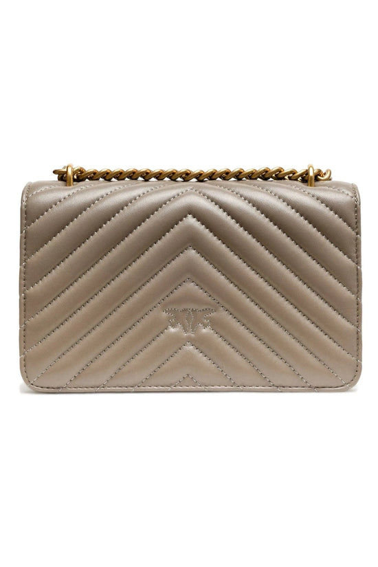 Pinko Mini Love Bag One Chevron Umhängetasche Grau | ELORÉ by PINKO