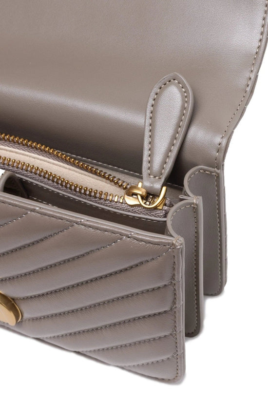 Pinko Mini Love Bag One Chevron Umhängetasche Grau | ELORÉ by PINKO