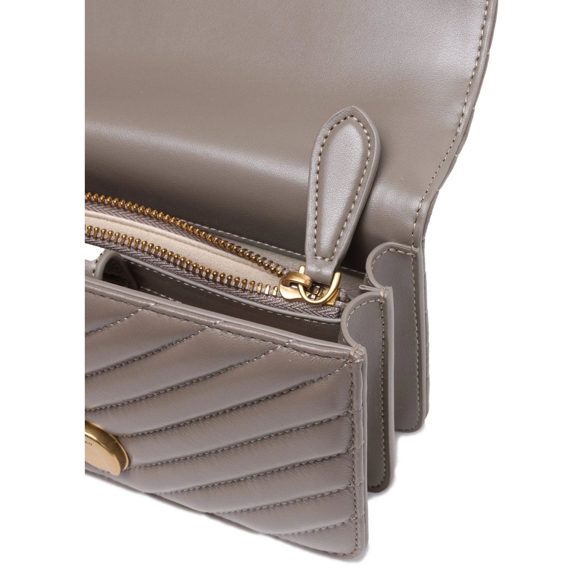 Pinko Mini Love Bag One Chevron Umhängetasche Grau | ELORÉ by PINKO