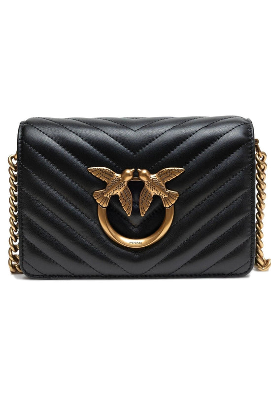 Pinko Mini Love Bag Clutch Schwarz Glänzend | ELORÉ by PINKO