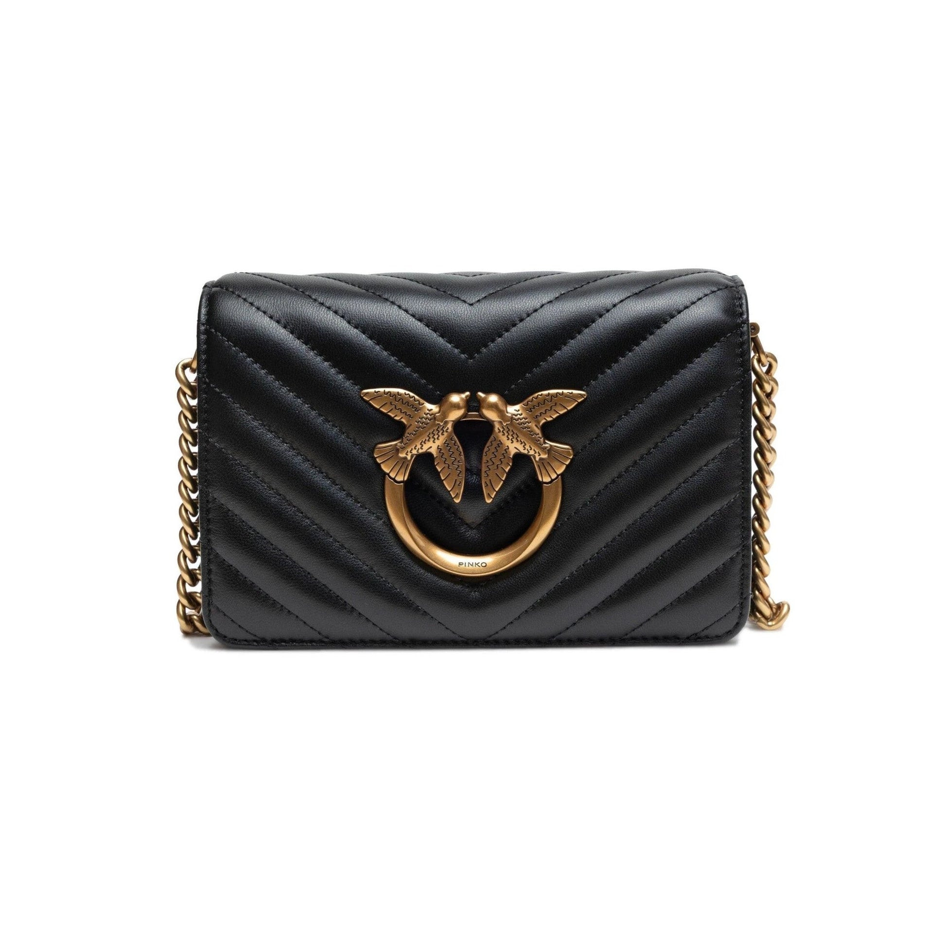 Pinko Mini Love Bag Clutch Schwarz Glänzend | ELORÉ by PINKO