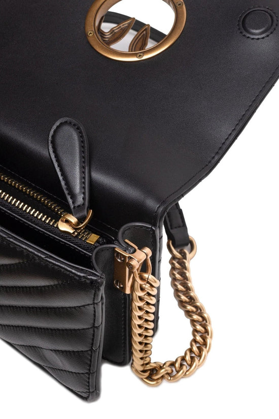 Pinko Mini Love Bag Clutch Schwarz Glänzend | ELORÉ by PINKO