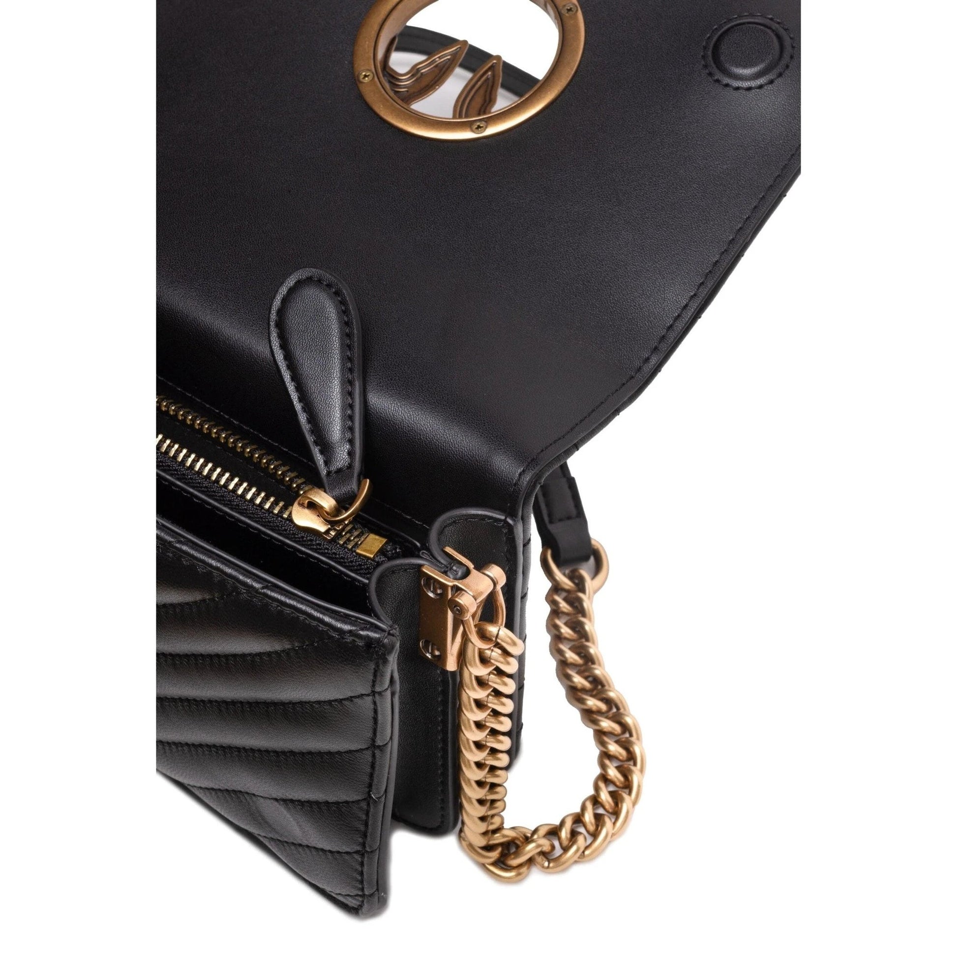Pinko Mini Love Bag Clutch Schwarz Glänzend | ELORÉ by PINKO