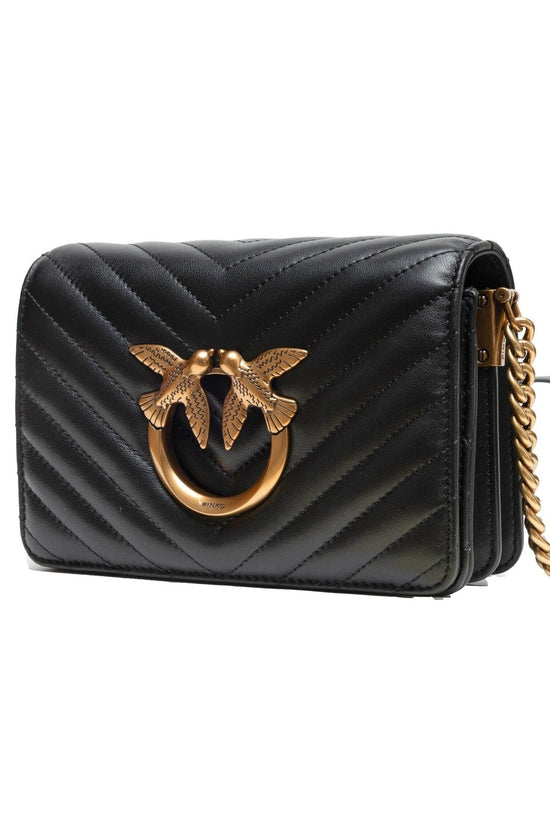 Pinko Mini Love Bag Clutch Schwarz Glänzend | ELORÉ by PINKO