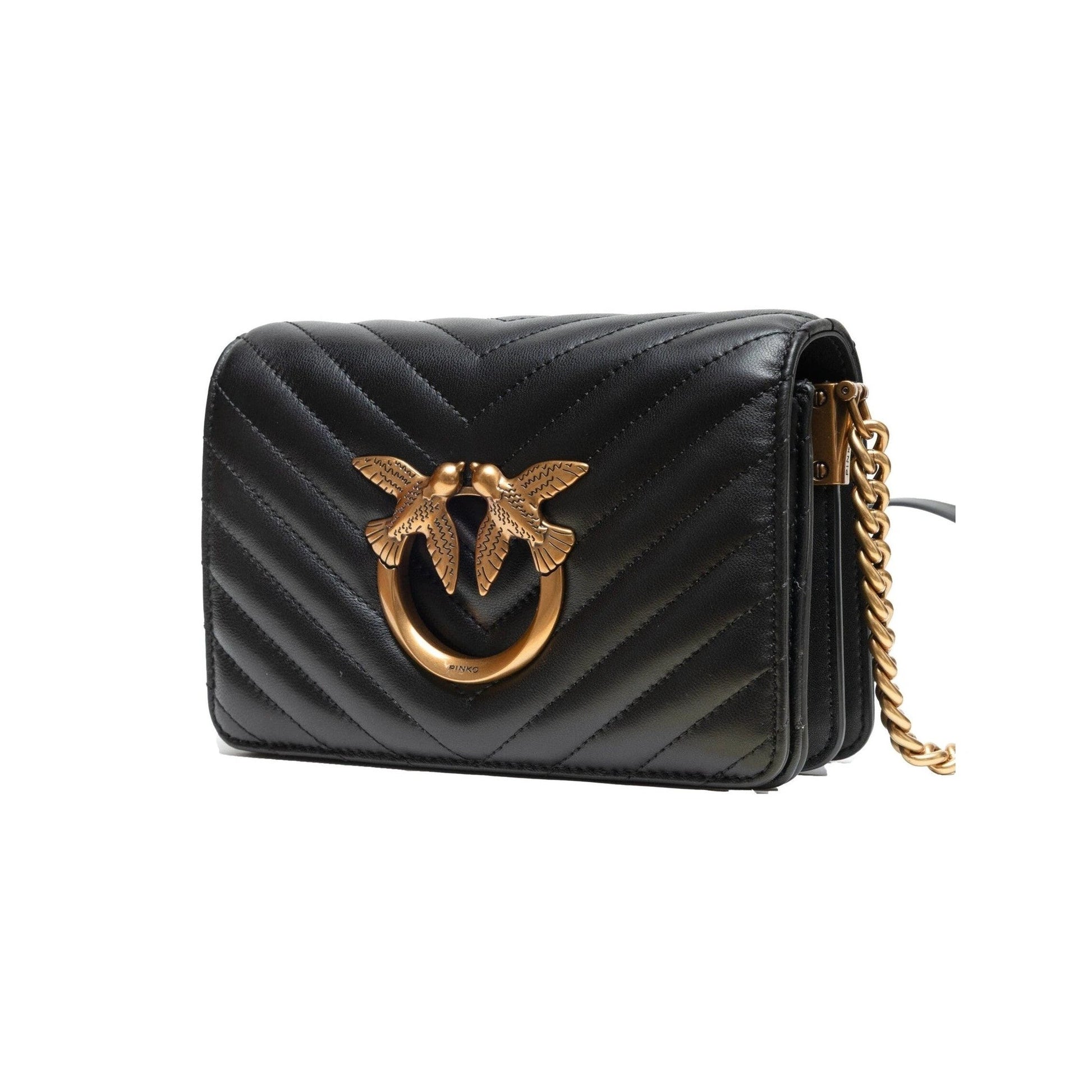 Pinko Mini Love Bag Clutch Schwarz Glänzend | ELORÉ by PINKO