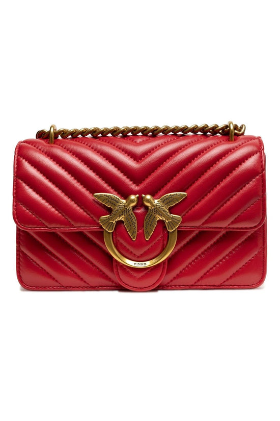 Pinko Umhängetasche Chevron Love Birds Schnalle Rot | ELORÉ by PINKO