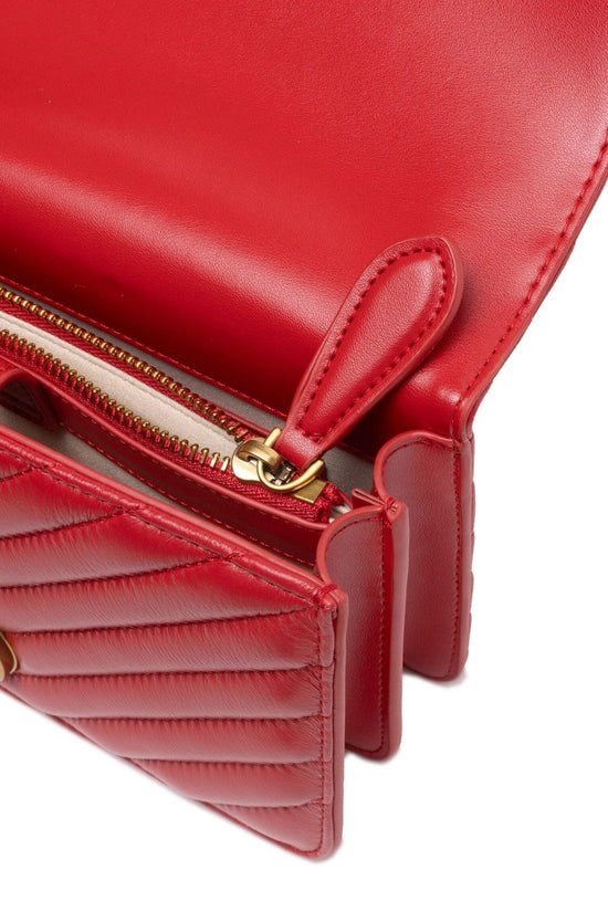 Pinko Umhängetasche Chevron Love Birds Schnalle Rot | ELORÉ by PINKO