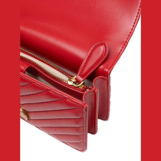 Pinko Umhängetasche Chevron Love Birds Schnalle Rot | ELORÉ by PINKO