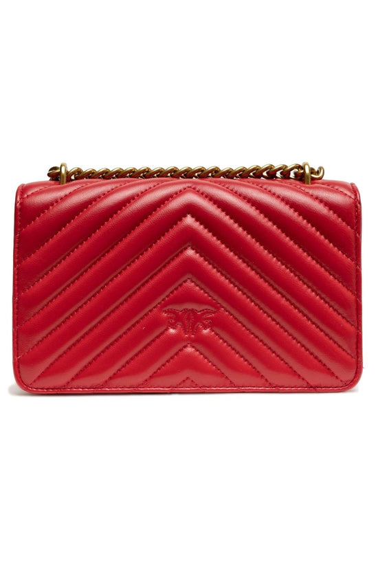 Pinko Umhängetasche Chevron Love Birds Schnalle Rot | ELORÉ by PINKO