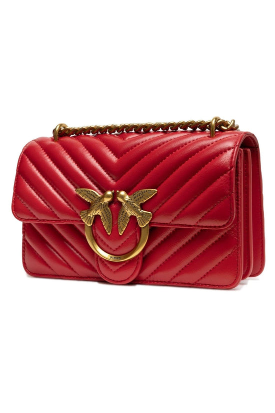 Pinko Umhängetasche Chevron Love Birds Schnalle Rot | ELORÉ by PINKO