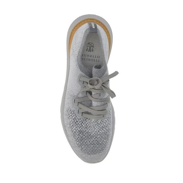 Brunello Cucinelli Strick Sneaker Grau Meliert | ELORÉ by Brunello Cucinelli