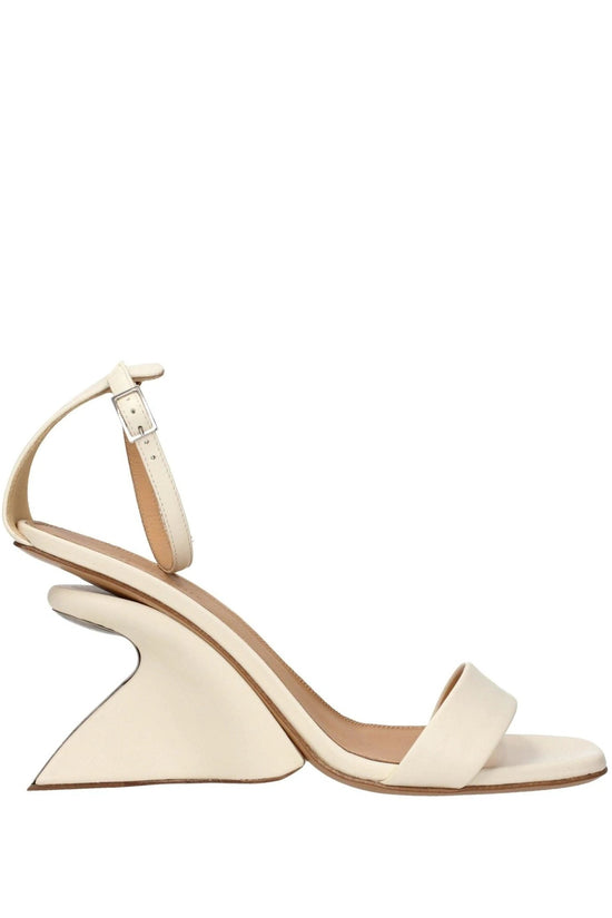 Offwhite Jug Wedge Sandalen Leder Italien Beige | ELORÉ by Off-White