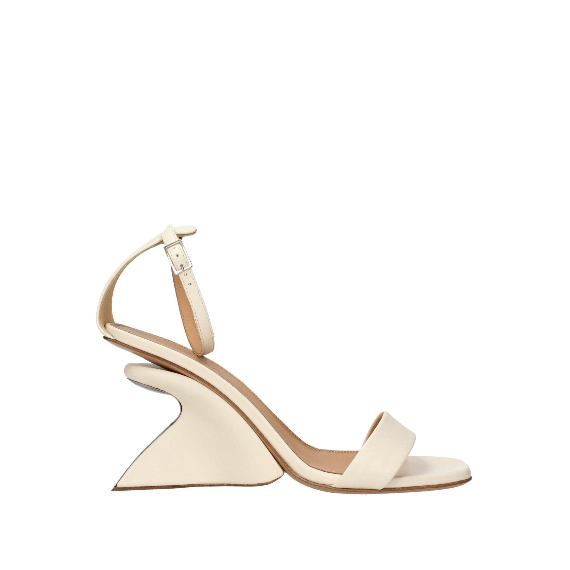Offwhite Jug Wedge Sandalen Leder Italien Beige | ELORÉ by Off-White