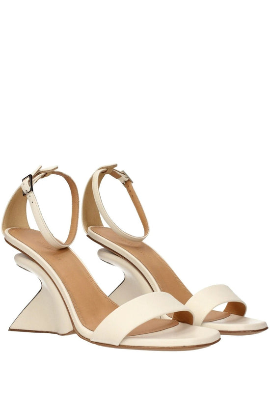 Offwhite Jug Wedge Sandalen Leder Italien Beige | ELORÉ by Off-White