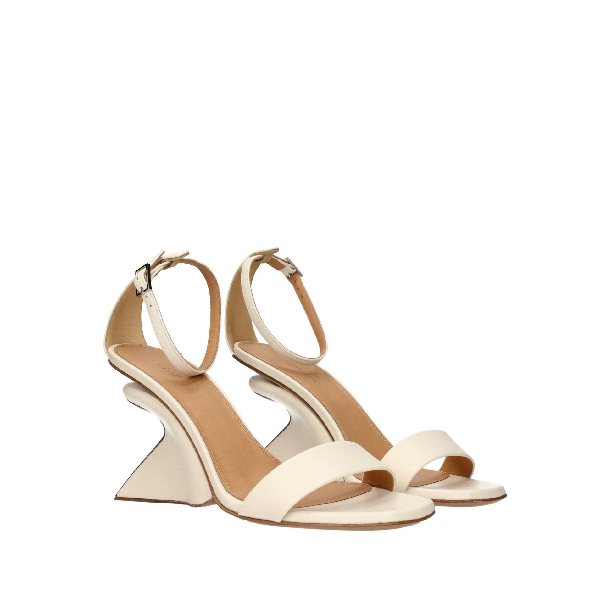 Offwhite Jug Wedge Sandalen Leder Italien Beige | ELORÉ by Off-White
