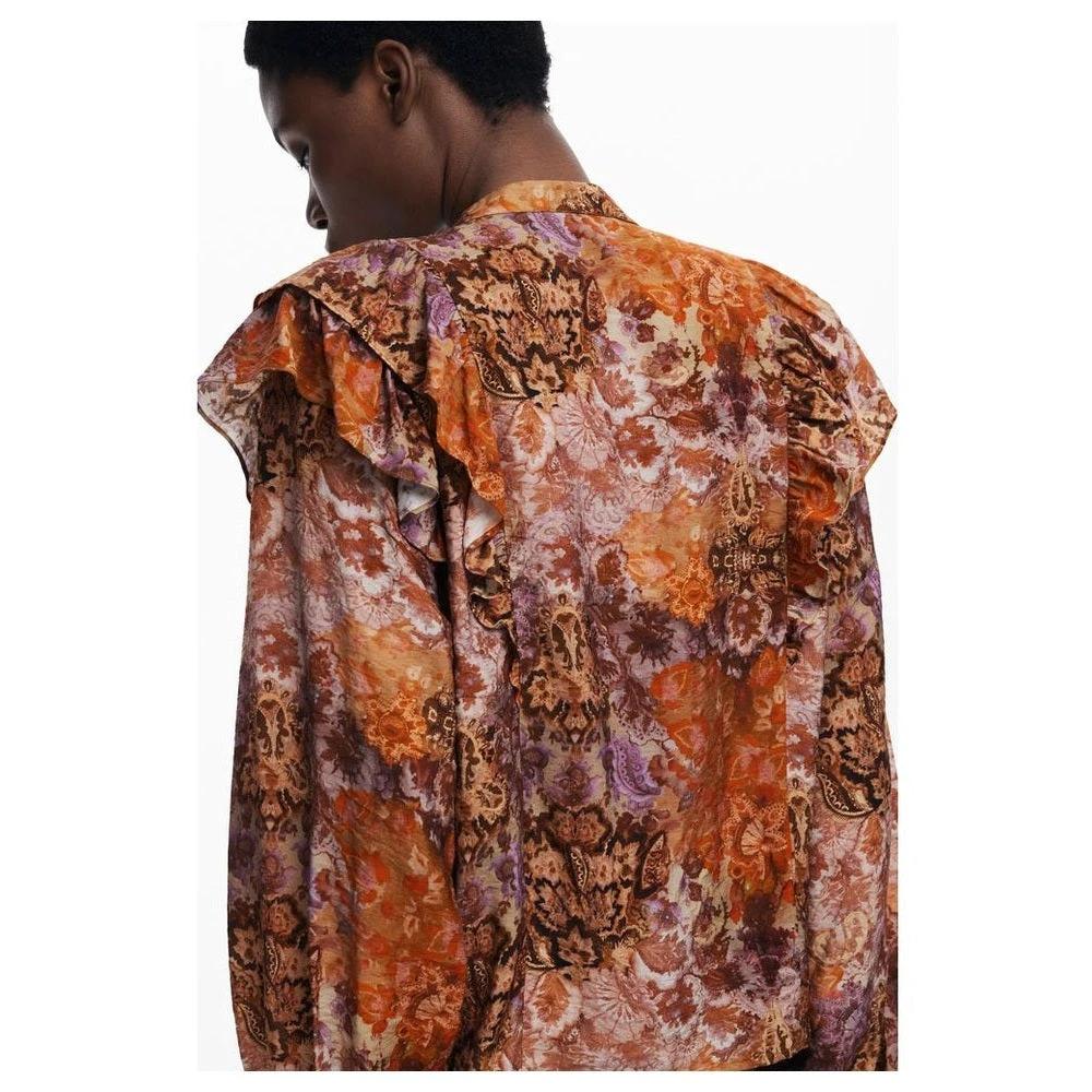 Desigual Bluse Orange Paisley Print Drapé | ELORÉ by Desigual