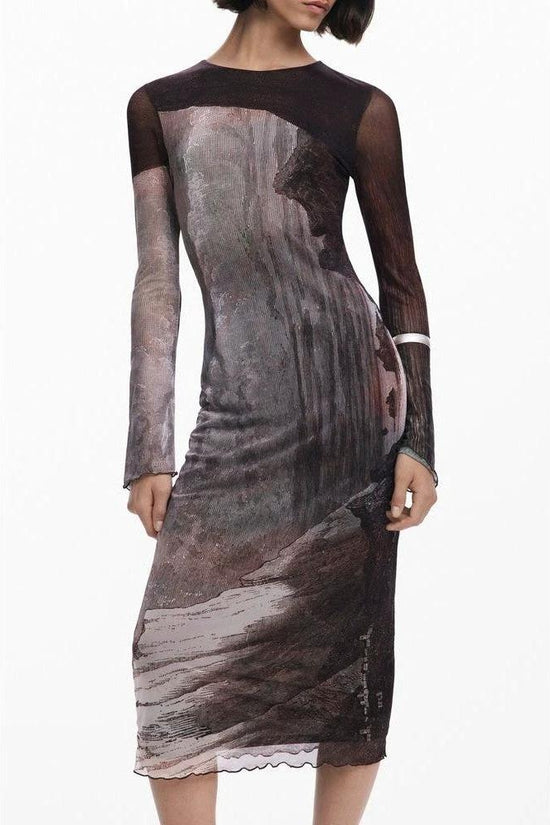 Desigual Kleid Langarm Braun | ELORÉ by Desigual