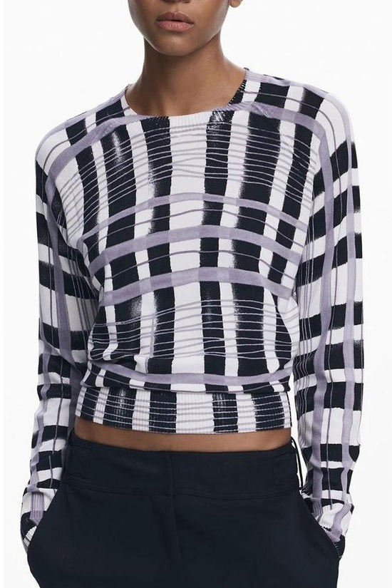 Desigual Pullover Patchwork Geometrisch Weiß | ELORÉ by Desigual
