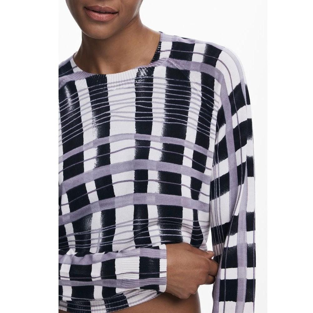 Desigual Pullover Patchwork Geometrisch Weiß | ELORÉ by Desigual