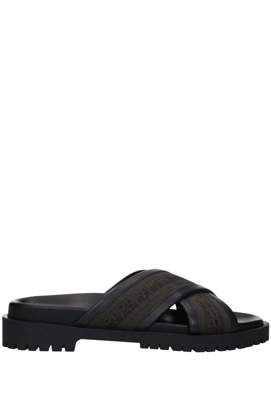 Off-White Criss Cross Leder Sandalen Grün | ELORÉ by Off-White