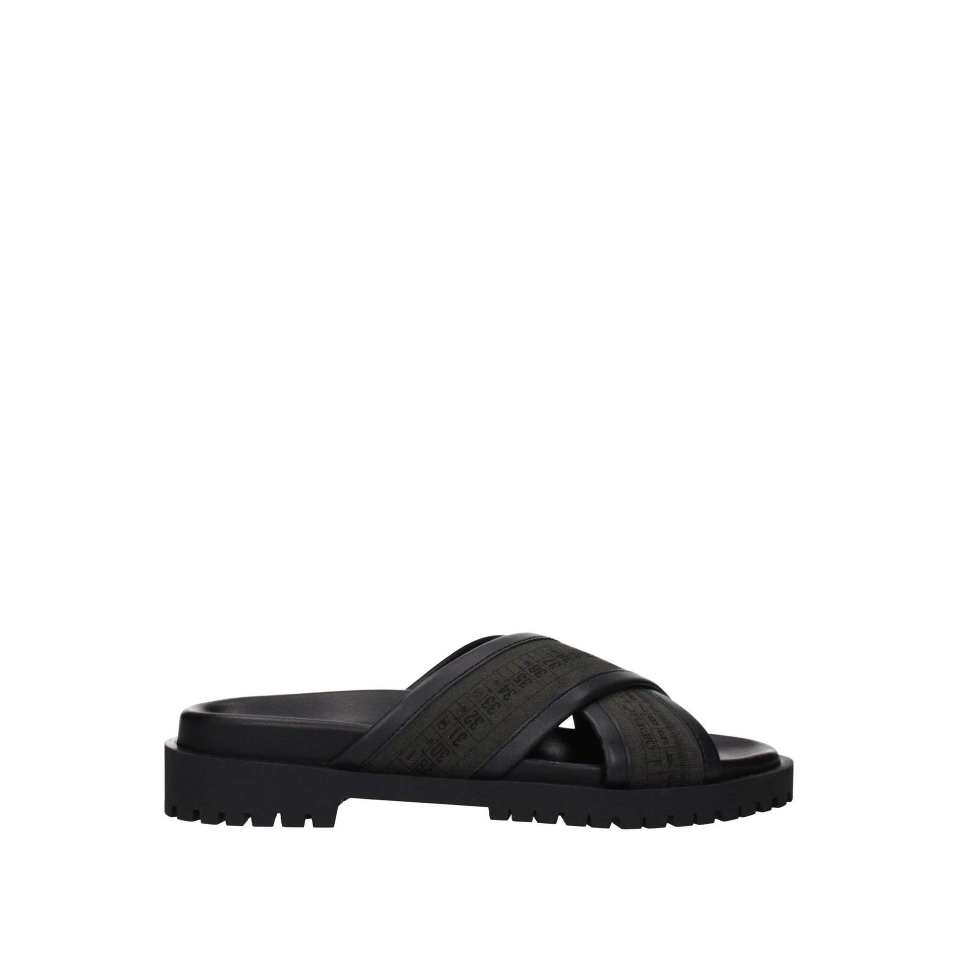 Off-White Criss Cross Leder Sandalen Grün | ELORÉ by Off-White