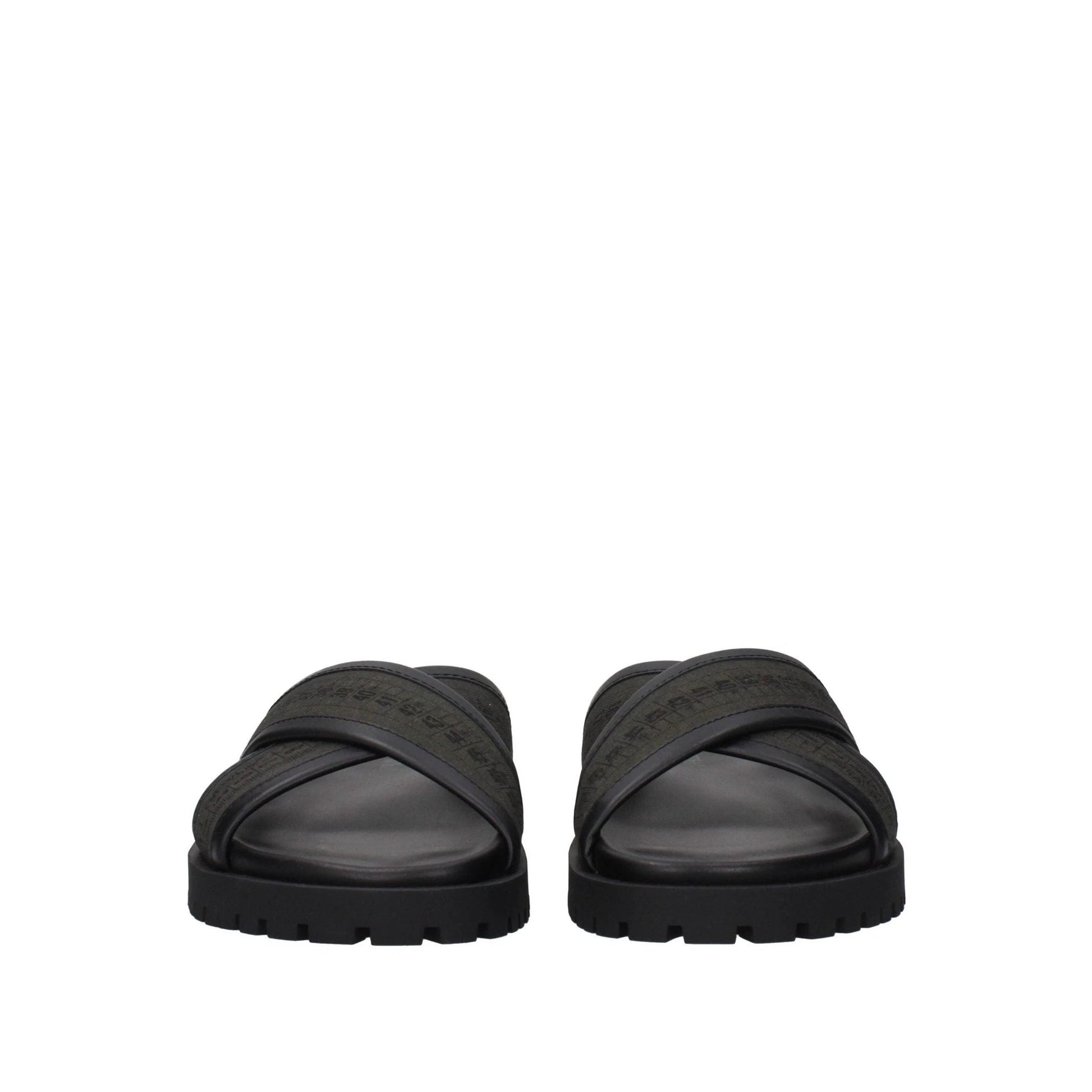 Off-White Criss Cross Leder Sandalen Grün | ELORÉ by Off-White