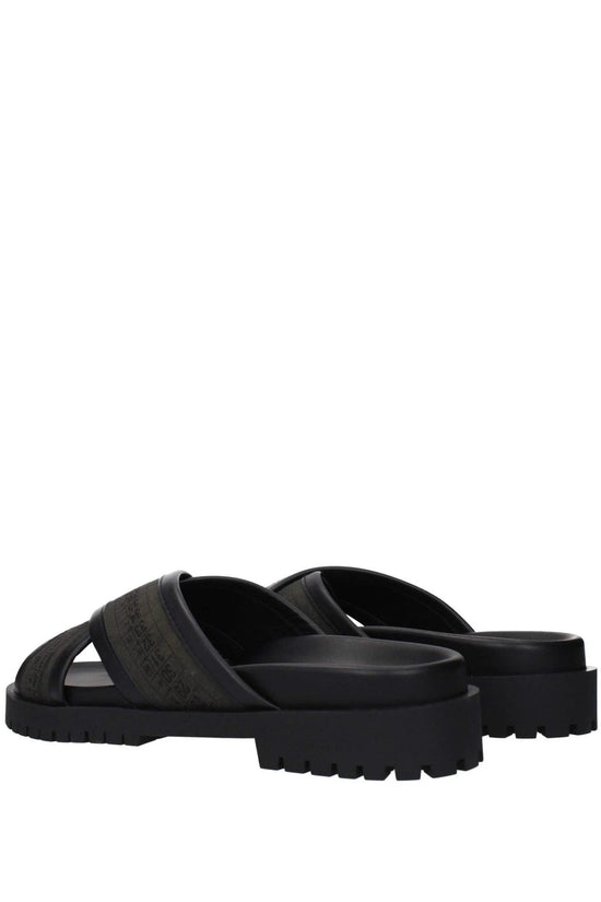 Off-White Criss Cross Leder Sandalen Grün | ELORÉ by Off-White
