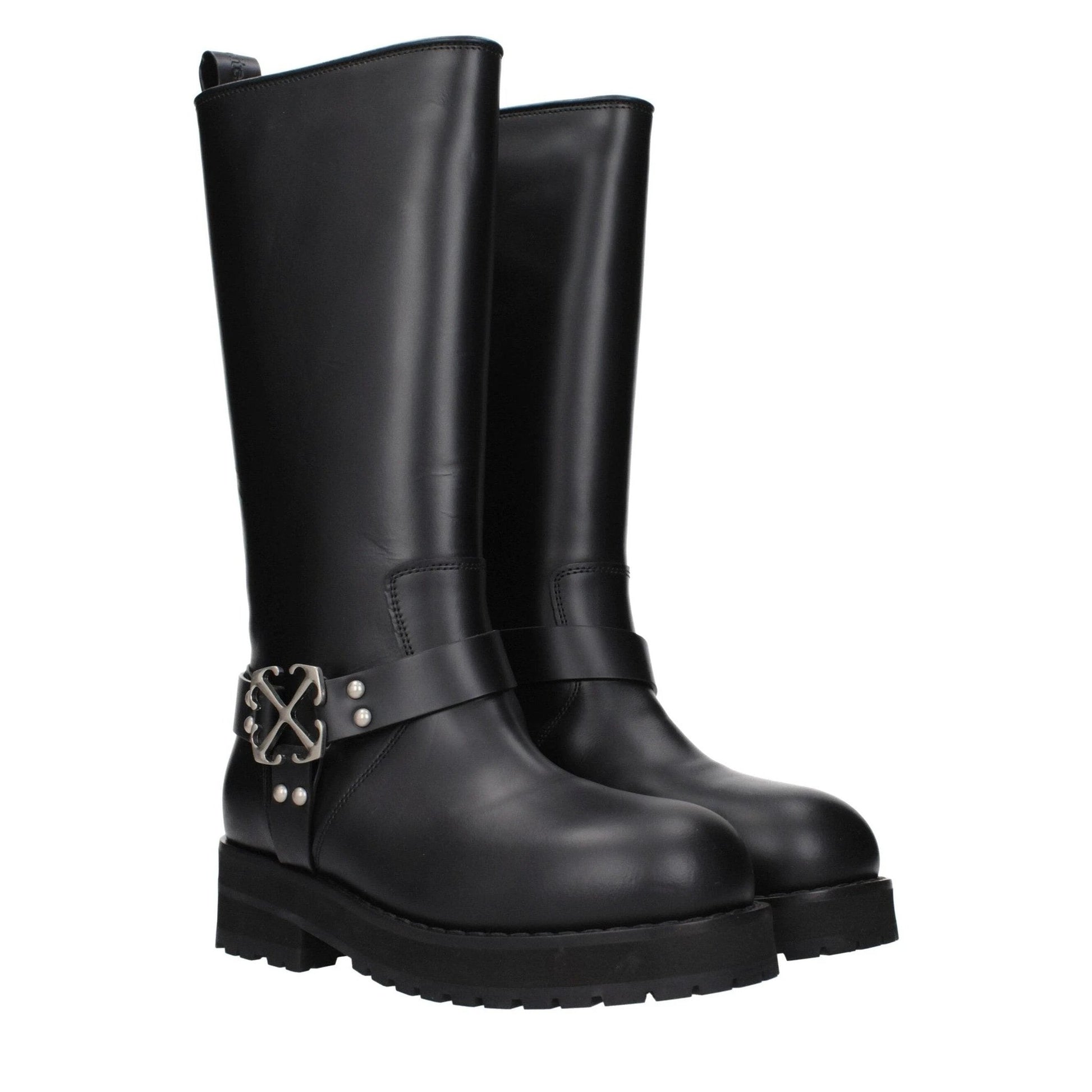 Off White Stiefel Track Hochwertiges Leder Schwarz | ELORÉ by Off-White