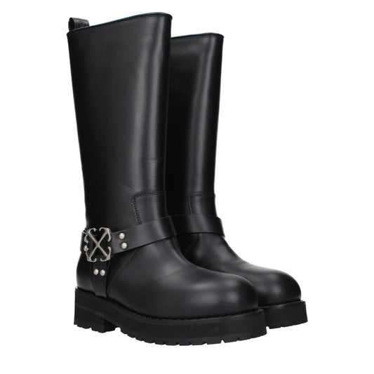Off White Stiefel Track Hochwertiges Leder Schwarz | ELORÉ by Off-White
